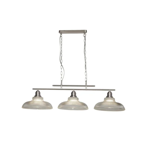 Searchlight Bistro III - lampe suspendue - 103 x 31 x 82 cm - argent satiné