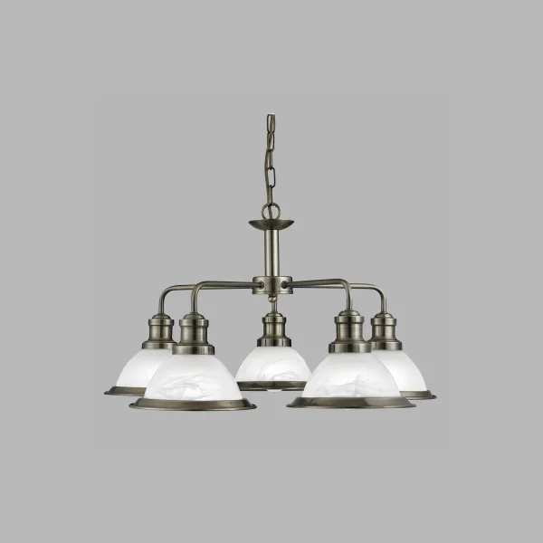 Searchlight Bistro - lampe suspendue - Ø 63 x 88 cm - laiton antique