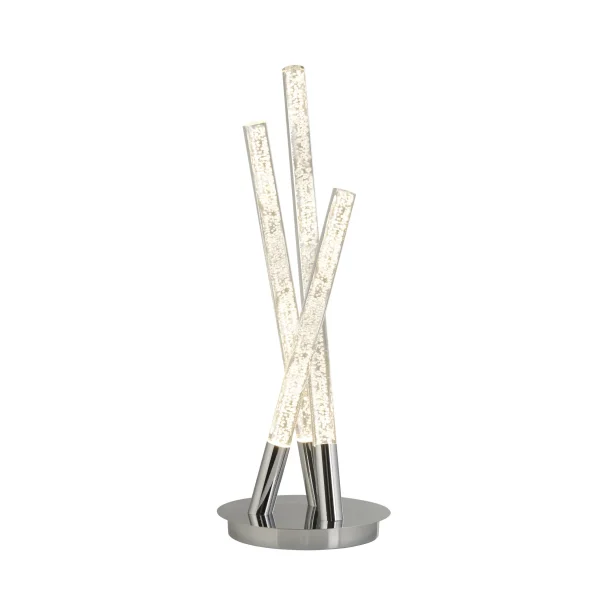 Searchlight Bubbles - lampe à poser - Ø 16 x 43 cm - 6W LED inclus - chrome et transparent