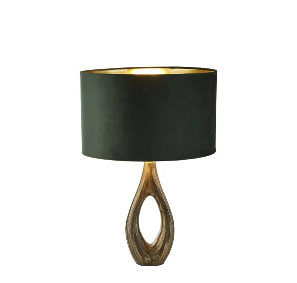 Searchlight Bucklow - lampe à poser - Ø 40 x 46 cm - vert, laiton antique et or