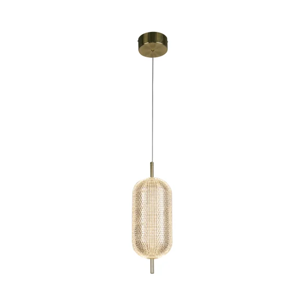 Searchlight Capsule - lampe suspendue - Ø 15 x 150 cm - 20W LED dimmable inclus - laiton satiné