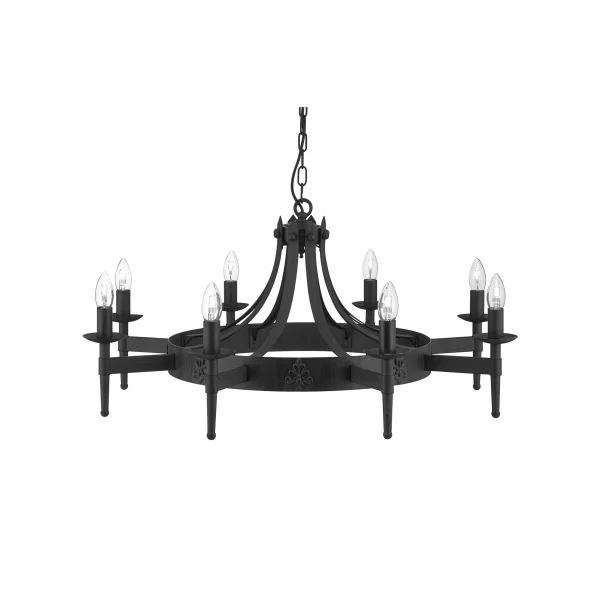 Searchlight Cartwheel - lustre - Ø 85 x 90 cm - noir