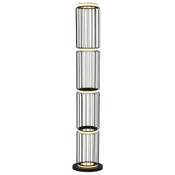 Searchlight Circolo - lampadaire - Ø 22 x 117 cm - 35W LED inclus - noir et blanc