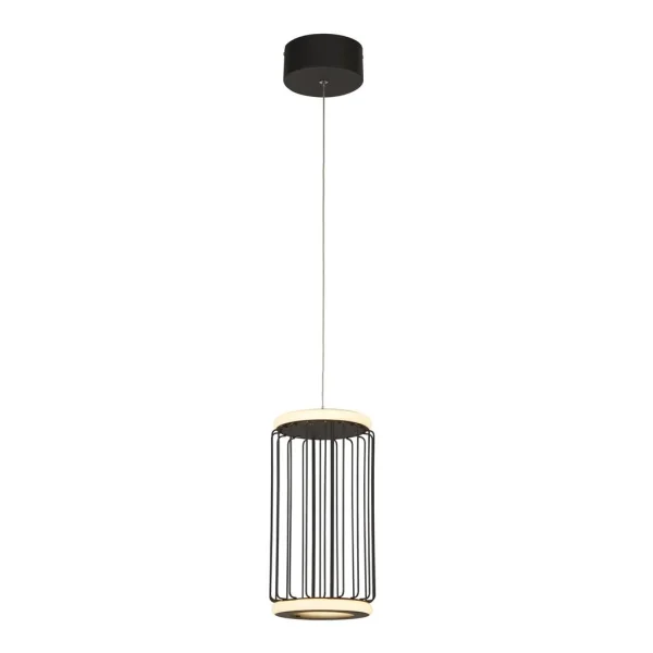Searchlight Circolo - lampe suspendue - Ø 16 x 150 cm - 3 niveaux de gradation - 13W LED inclus - noir et blanc