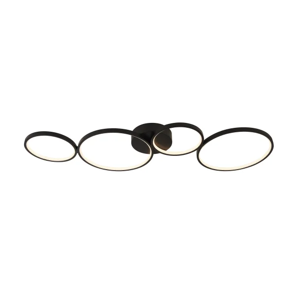 Searchlight Cirque - plafonnier - 98 x 32 x 5,5 cm - 34W LED dimmable inclus - noir et blanc mat