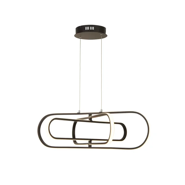 Searchlight Clip - lampe suspendue - 80 x 120 cm - 53W LED inclus - noir et opale