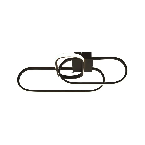 Searchlight Clip - plafonnier - 65 x 18 cm - 37W LED inclus - noir et opale