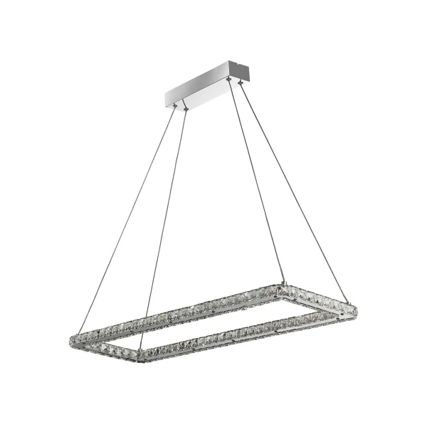 Searchlight Clover - lampe suspendue - 80 x 26 x 120 cm - 30W LED inclus - chrome