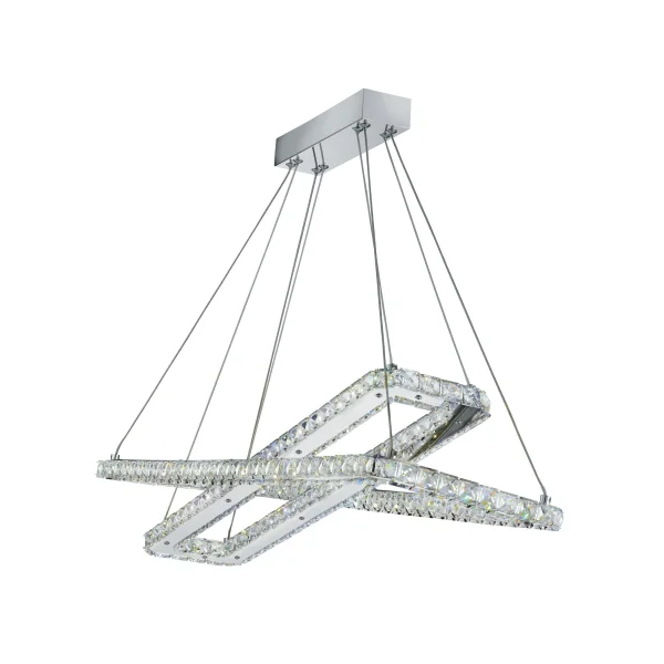 Searchlight Clover - lampe suspendue - 80 x 26 x 120 cm - 50W LED inclus - chrome