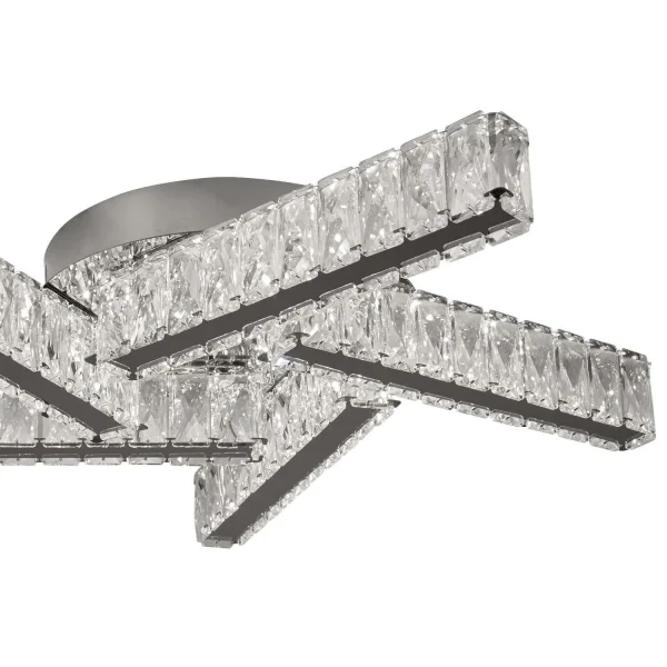 Searchlight Clover - plafonnier - Ø 51 x 9 cm - 15W LED inclus - chrome