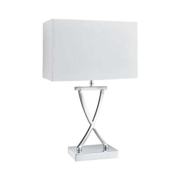 Searchlight Club - lampe à poser - 31 x 20 x 48,5 cm - blanc et chrome