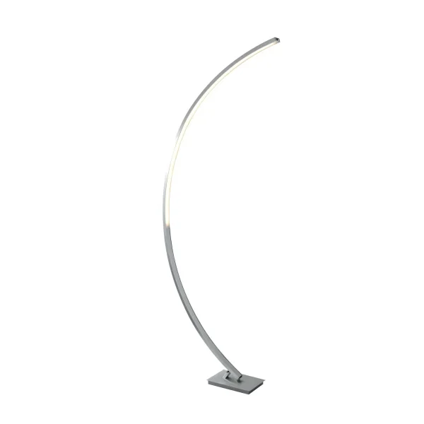 Searchlight Colton - lampadaire - 169 cm - 24W LED dimmable inclus - argent satiné