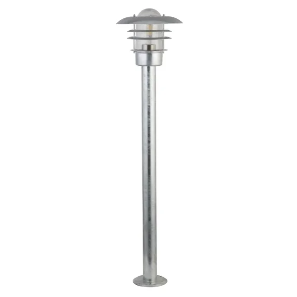Searchlight Conrad - poteau de lanterne - Ø 23 x 98 cm - IP44 - argent galvanisé
