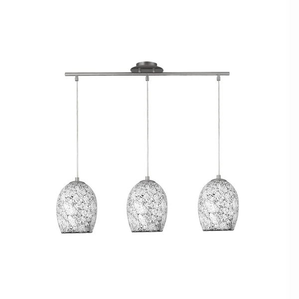 Searchlight Crackle - lampe suspendue - 75 x 18 x 147 cm - verre craquelé blanc