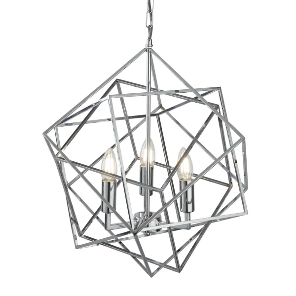 Searchlight Cube - lustre - Ø 48 x 150 cm - chrome