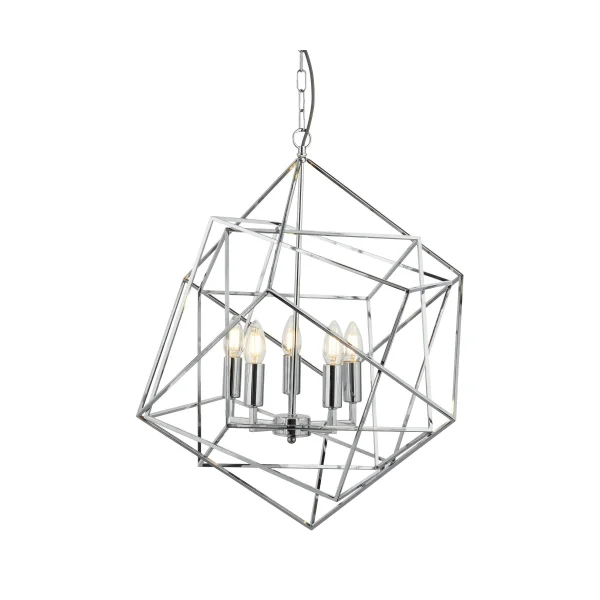 Searchlight Cube - lustre - Ø 55 x 150 cm - chrome