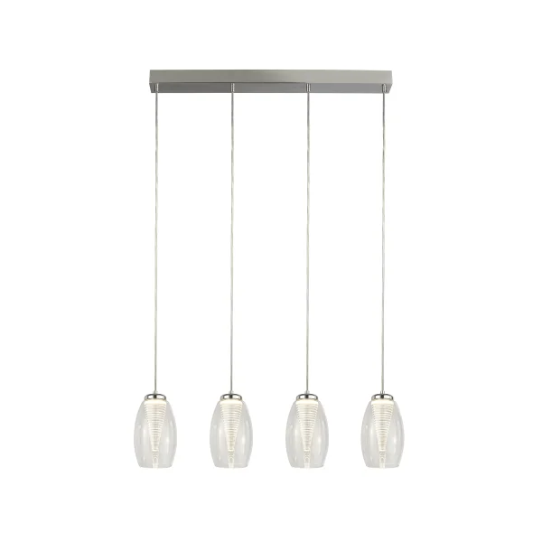 Searchlight Cyclone - lampe suspendue - 75,5 x 11,5 x 150 cm - 21W LED dimmable inclus - chrome et transparent