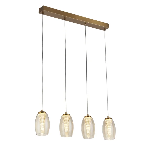 Searchlight Cyclone - lampe suspendue - 75,5 x 11,5 x 150 cm - 22W LED dimmable inclus - bronze et champagne