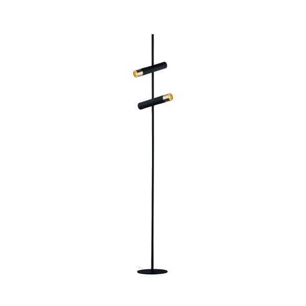 Searchlight Cylinder - lampadaire - 22 x 151 cm - 7W LED inclus - noir et or