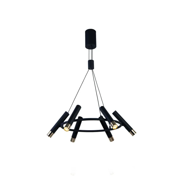 Searchlight Cylinder - lampe suspendue - Ø 70 x 130 cm - 20,4W LED dimmable inclus - noir et or