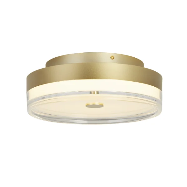 Searchlight Cyprus - plafonnier - Ø 40 x 11 cm - 29W LED dimmable inclus - doré et transparent
