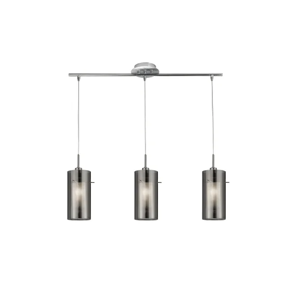 Searchlight Duo 2 - lampe suspendue - 71 x 12 x 130 cm - verre fumé et dépoli