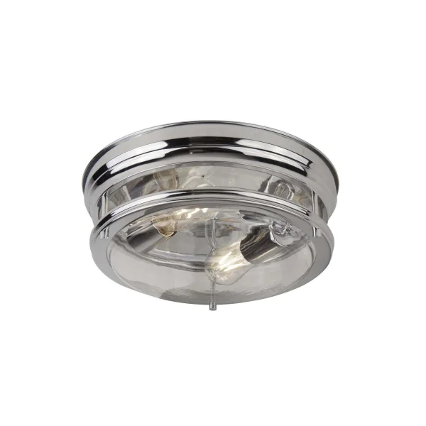 Searchlight Edinburgh - plafonnier - Ø 35 x 14,5 cm - IP44 - chrome