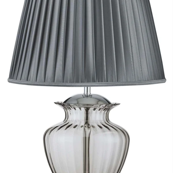 Searchlight Elina - lampe à poser - 69 cm - gris et verre fumé