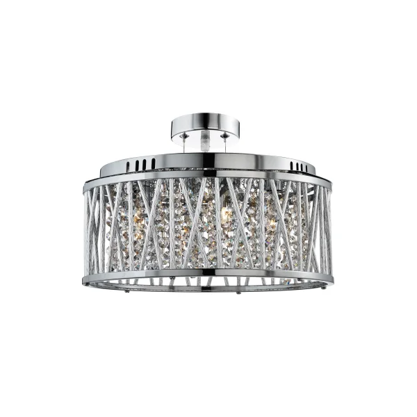 Searchlight Elise - lampe suspendue - Ø 40 x 135 cm - chrome