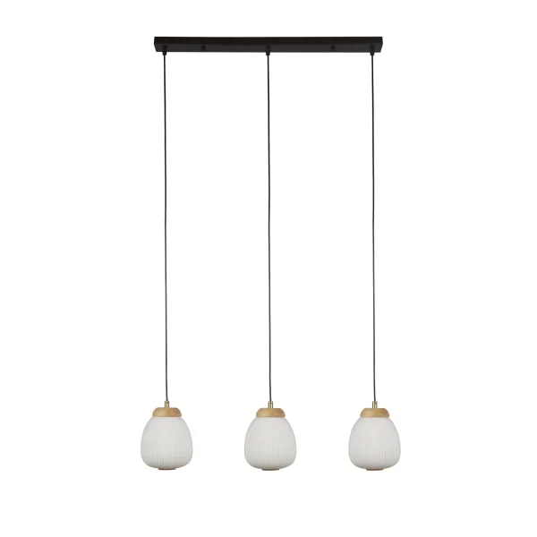 Searchlight Ella - lampe suspendue - 79 x 120 cm - noir, opale et brun