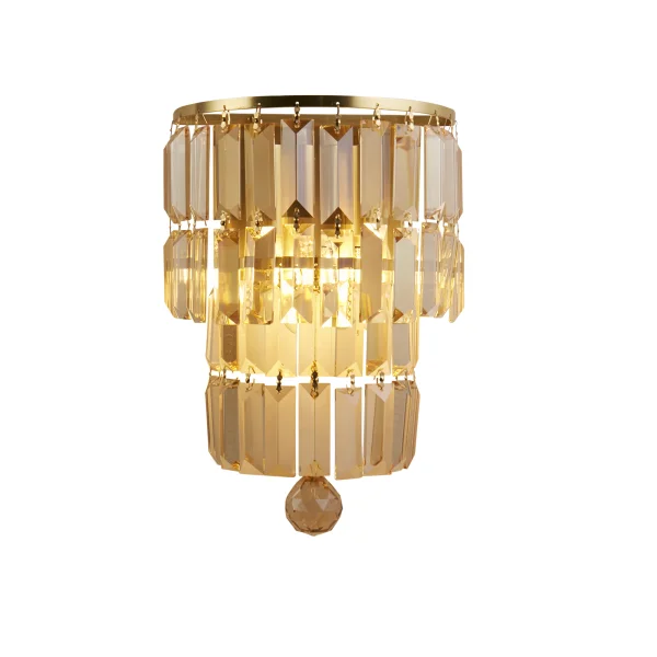 Searchlight Empire - applique murale - 20 x 30 cm - IP44 - laiton satiné et champagne