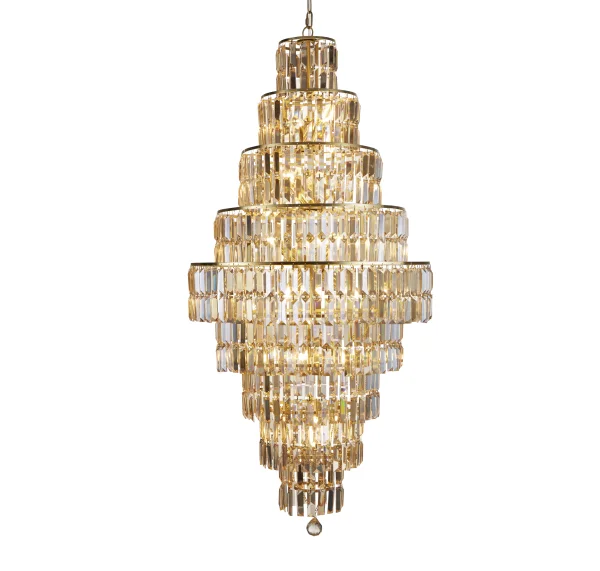 Searchlight Empire - lustre - Ø 60 x 200 cm - laiton satiné et champagne