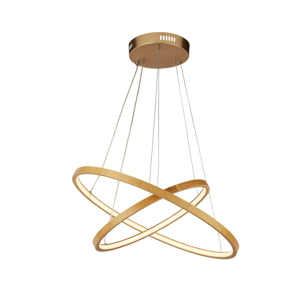 Searchlight Eternity - lampe suspendue - Ø 50 x 125 cm - 12W LED inclus - or et brun clair