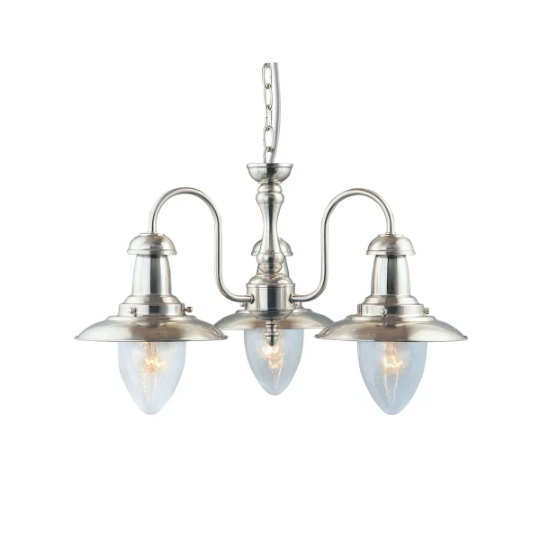 Searchlight Fisherman - lustre - Ø 52 x 86 cm - argent satiné