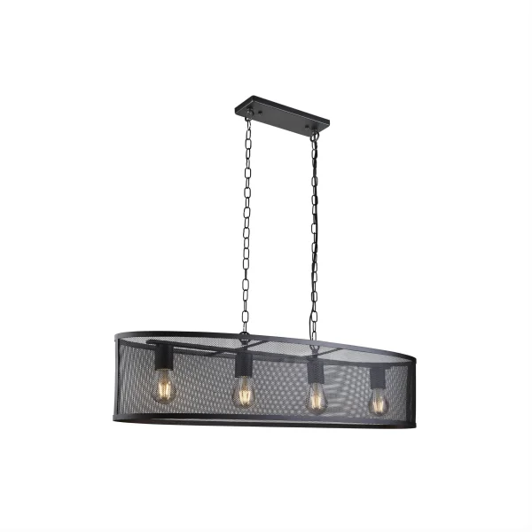Searchlight Fishnet - lampe suspendue - 91 x 30 x 150 cm - noir mat