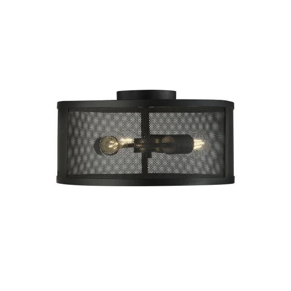 Searchlight Fishnet - plafonnier - Ø 45 x 21 cm - noir mat