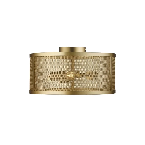 Searchlight Fishnet - plafonnier - Ø 45 x 21 cm - or mat