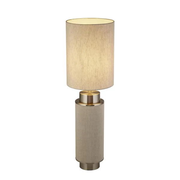 Searchlight Flask - lampe à poser - Ø 22 x 72 cm - nickel satiné et crème