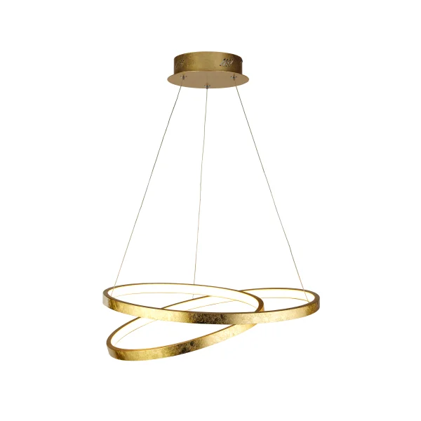 Searchlight Float - lampe suspendue - Ø 47 x 130 cm - 29W LED dimmable inclus - or et blanc