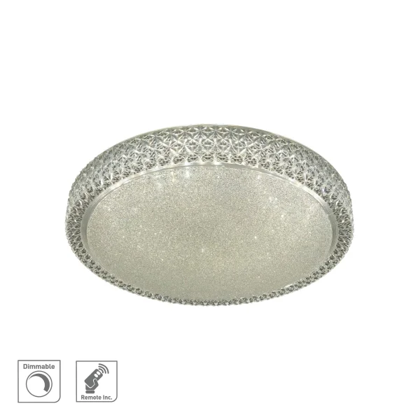 Searchlight Flush - plafonnier avec télécommande - Ø 50 x 10 cm - 36W LED dimmable inclus avec couleur de lumière réglable - transparent