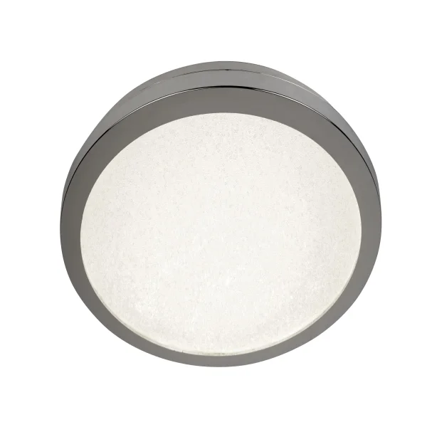 Searchlight Flush - plafonnier - Ø 40 x 2,5 cm - 24W LED inclus - IP44 - chrome