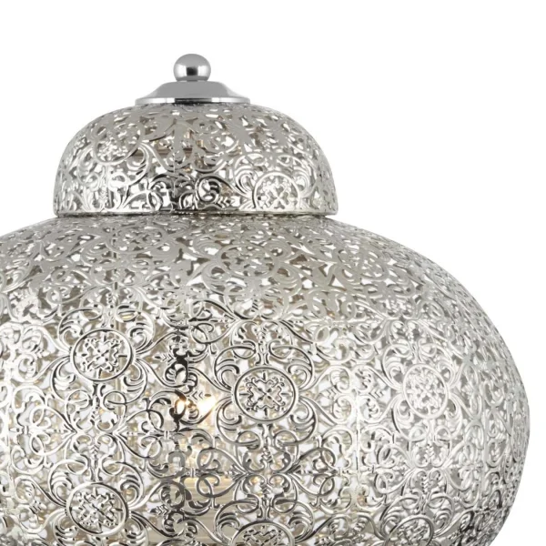 Searchlight Fretwork - lampe à poser - Ø 26 x 26 - nickel poli