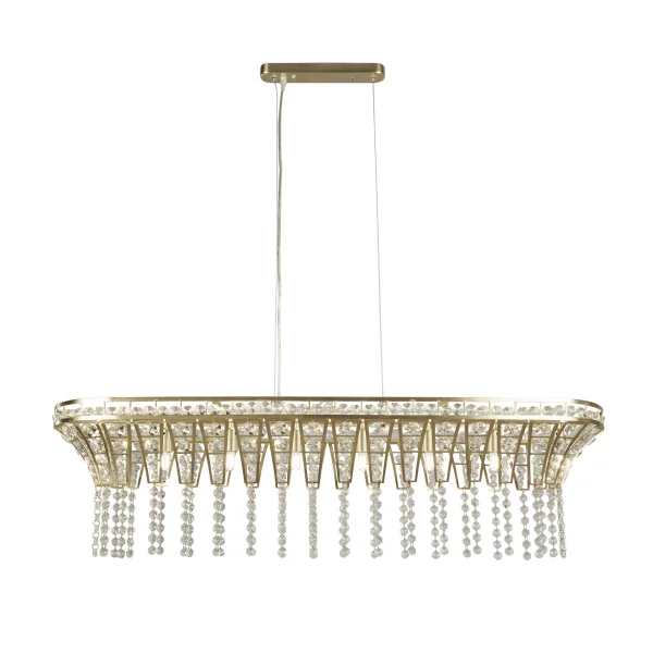 Searchlight Gemma - lampe suspendue - 100 x 26 x 150 cm - laiton satiné et transparent