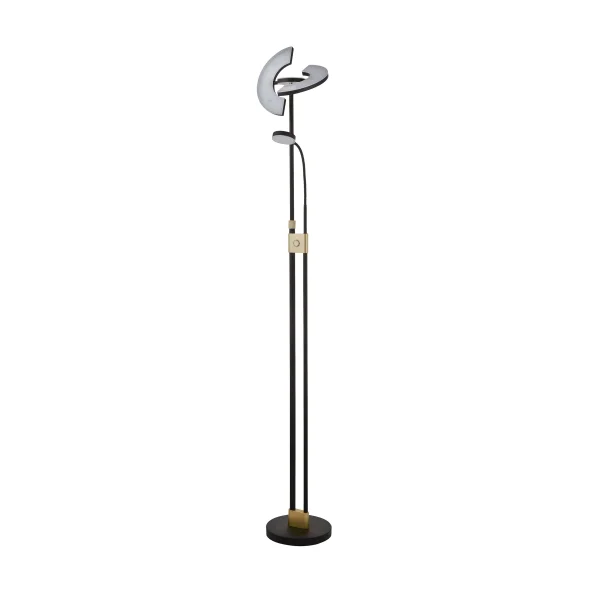 Searchlight Gio - lampadaire - 210 cm - 32W + 4,5W LED inclus - noir et blanc mat