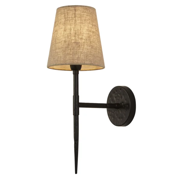 Searchlight Gothic - applique murale - 15 x 43 cm - noir et lin naturel