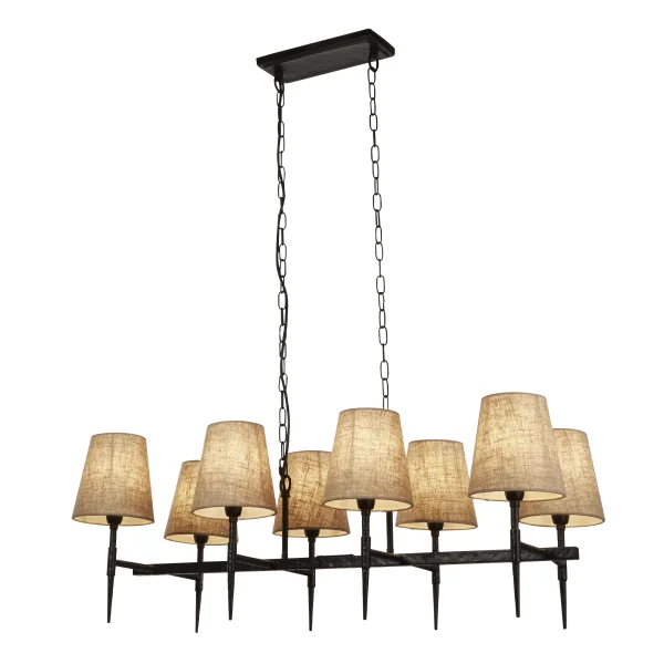 Searchlight Gothic - lustre - 91 x 150 cm - lin noir et naturel