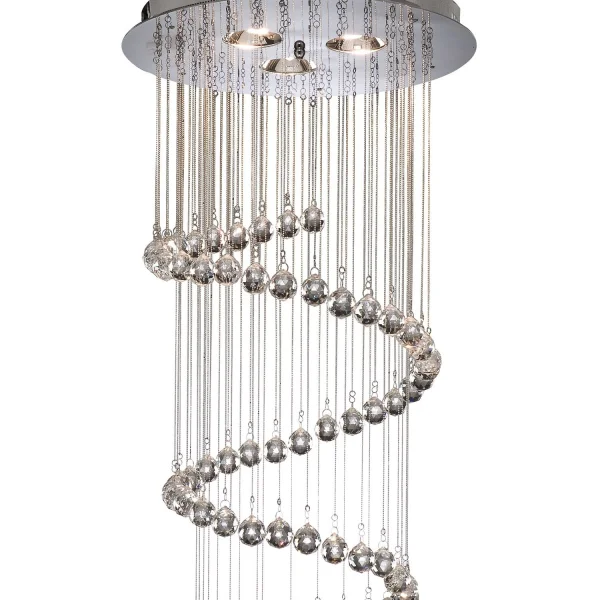 Searchlight Hallway - lampe suspendue - Ø 39 x 80 cm - chrome et transparent