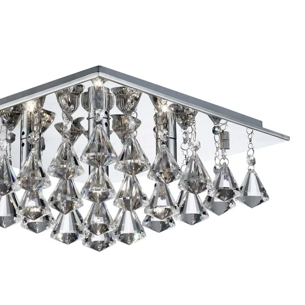 Searchlight Hanna - plafonnier - 34 x 34 x 15 cm - chrome