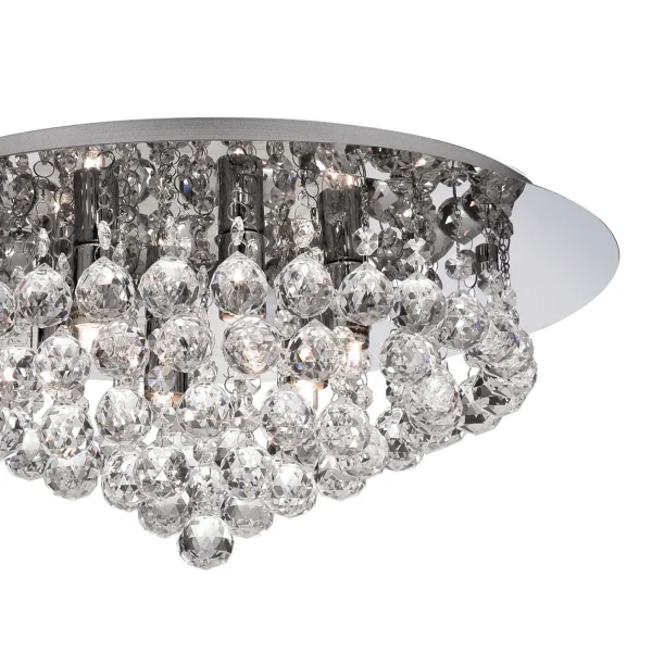 Searchlight Hanna - plafonnier - Ø 45 x 19,5 cm - chromé et transparent