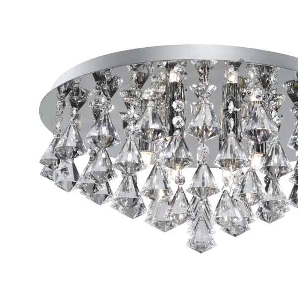 Searchlight Hanna - plafonnier - Ø 55 x 21 cm - chrome